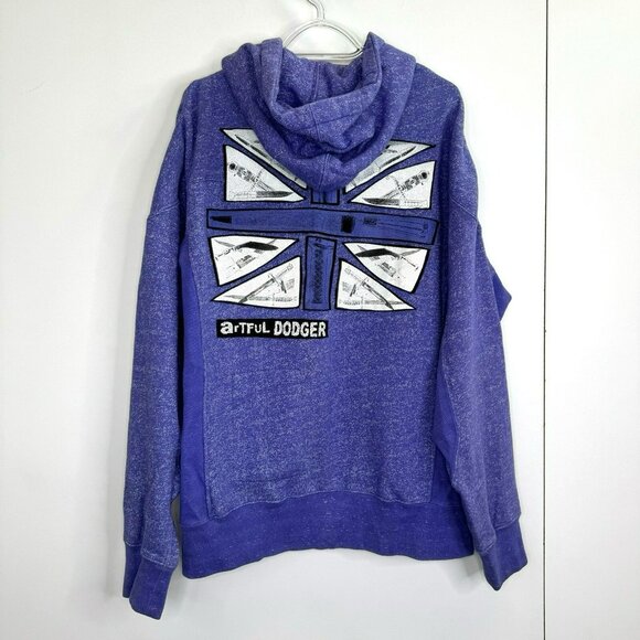 Artful Dodger Hoodie Mens Size XL Purple Fleece Full Zip The Cutter Lads Knives - Picture 1 of 7